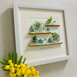 シーグラスアート　♡sakura咲く♡　＊同時ご購入適用金額＊ シーグラス アート作品2｜Yahoo!フリマ（旧PayPayフリマ）