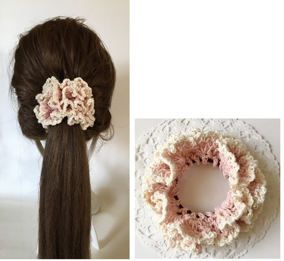 シュシュ  ヘアゴム  桜パール シュシュ 一粒パールミドルサイズシュシュ おとな かわいい 上品