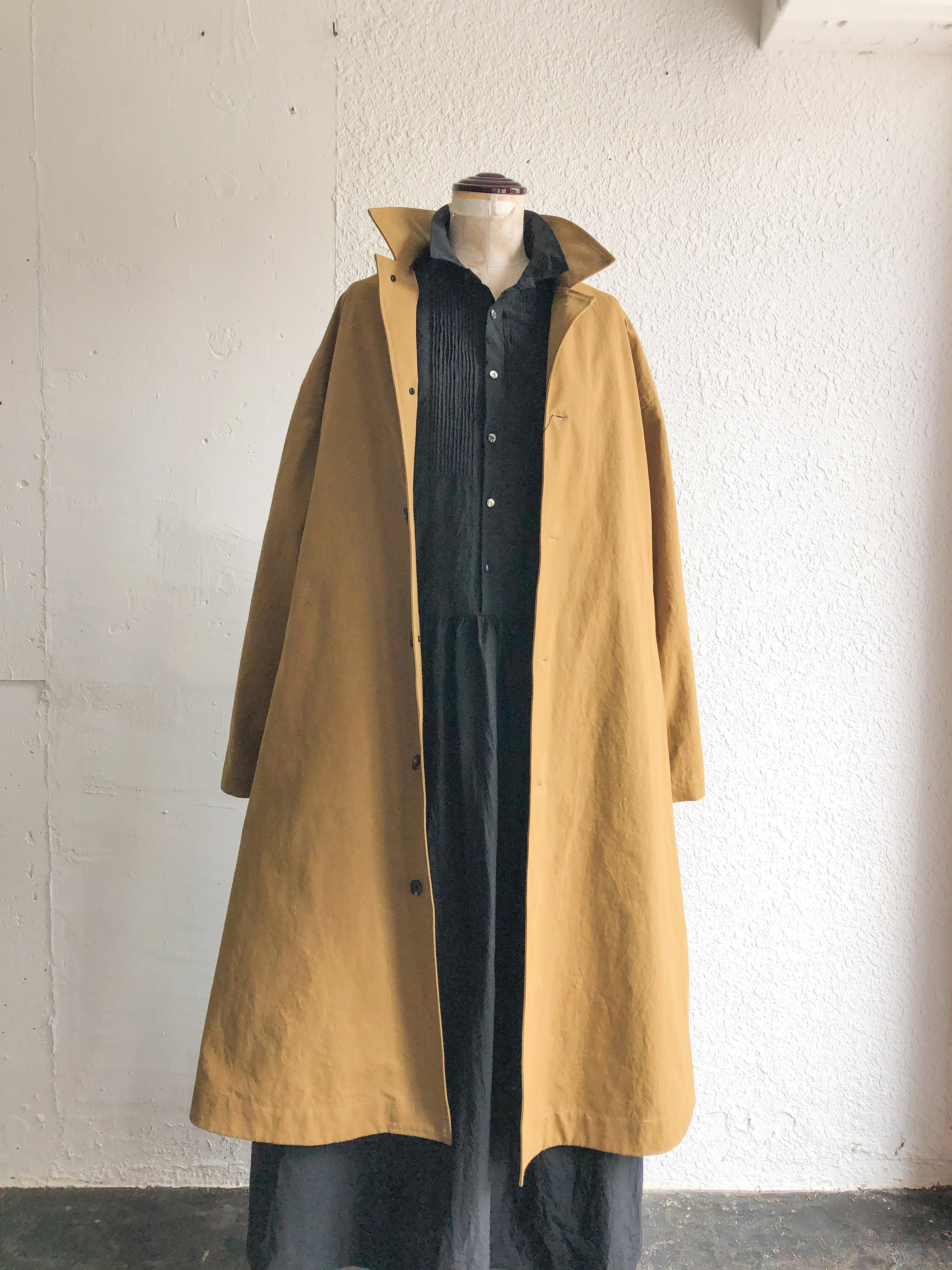 コットンタイプライター ピンタックシャツワンピース