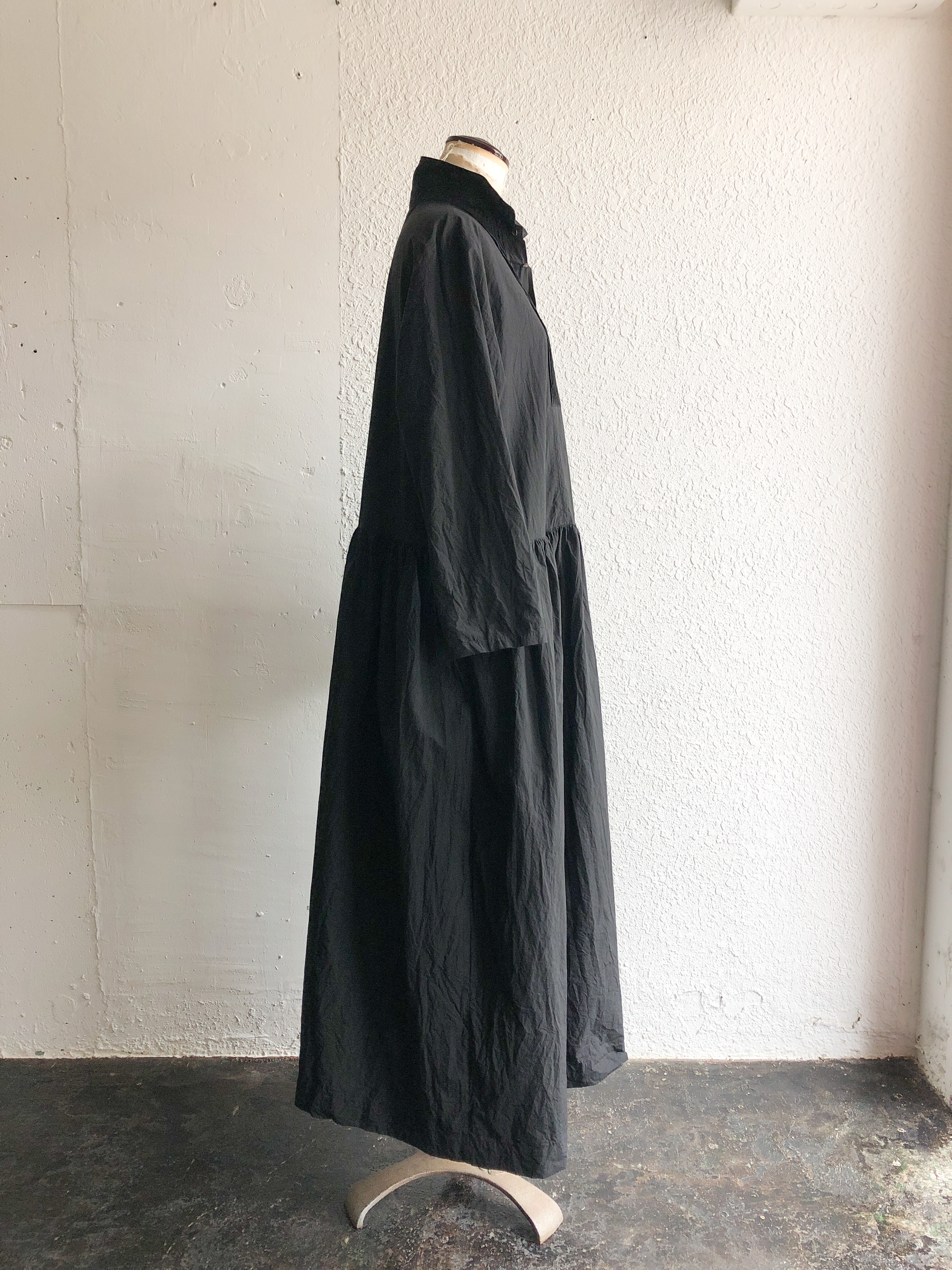 コットンタイプライター ピンタックシャツワンピース