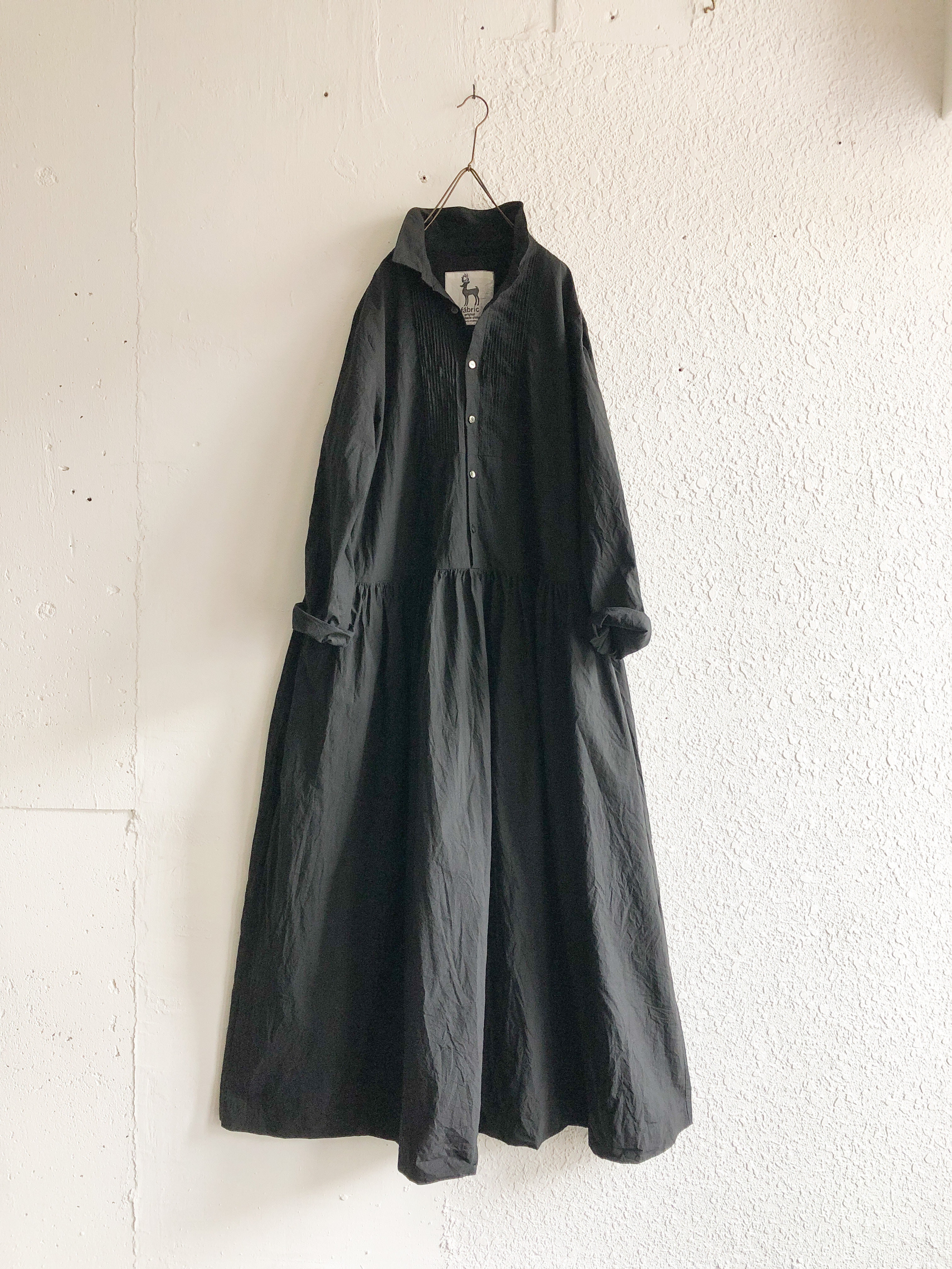 コットンタイプライター ピンタックシャツワンピース