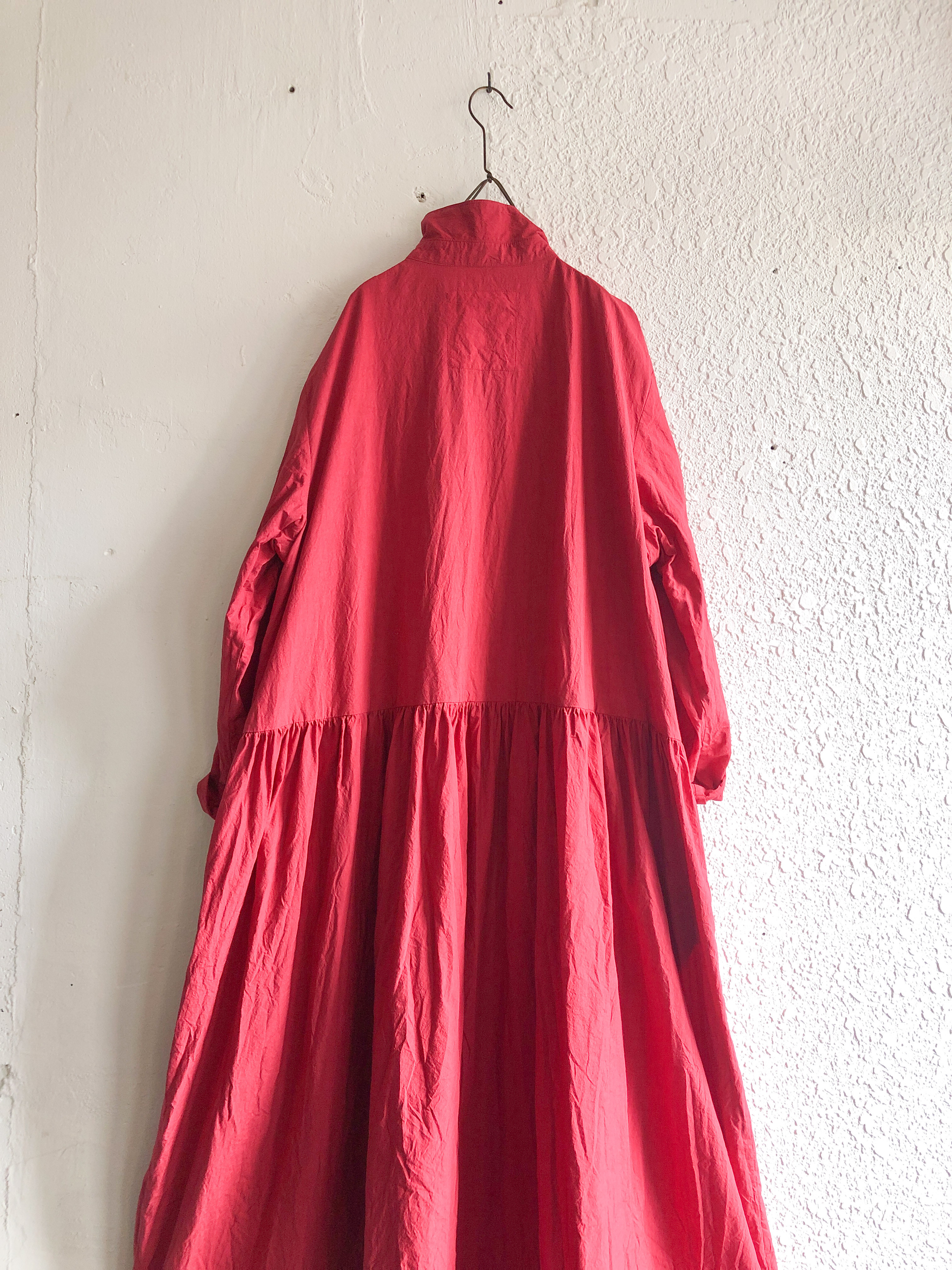 コットンタイプライター ピンタックシャツワンピース