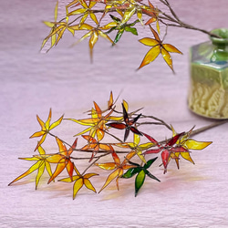 【美品】花と枝の装飾アート作品 枝もの 桜 日本の美 【S】アメリカンフラワー／ディップアート アート