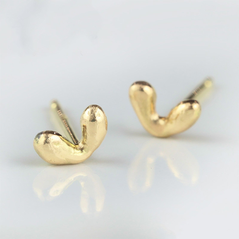 【K18 大人ハートピアス】片耳販売 K18 スタッドピアス ハート ハンドメイド プレゼントにも