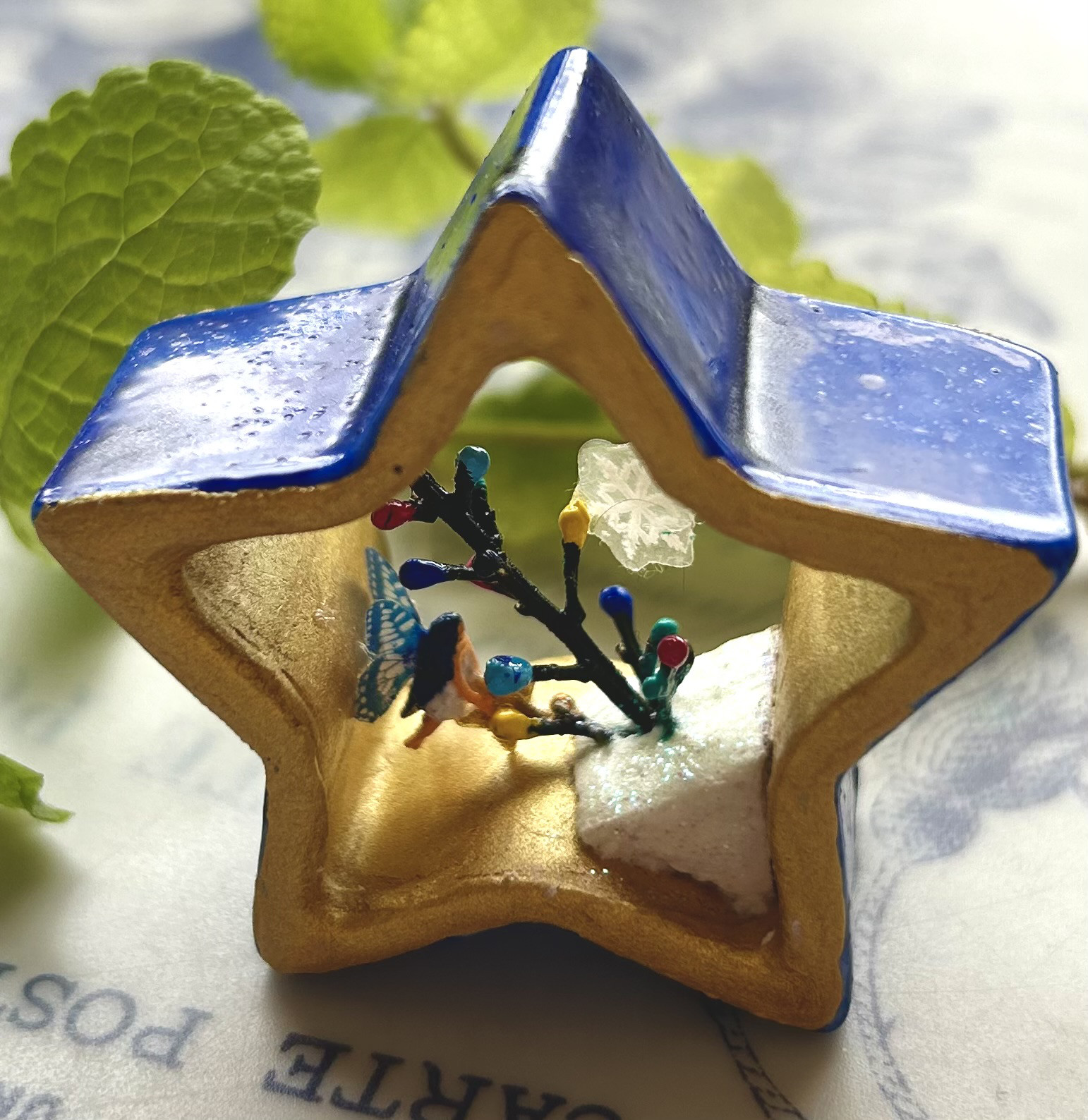 3スタークリスマスの妖精置き物　妖精標本商会　置物　小瓶の妖精　妖精アクセサリー　妖精・フェアリー