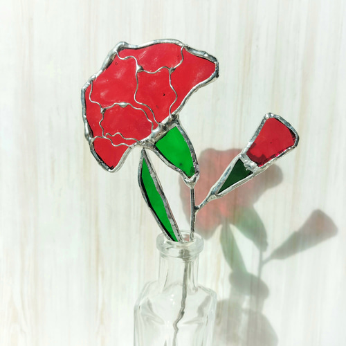 ステンドグラスの花ギフト チューリップ・あじさい・バラ