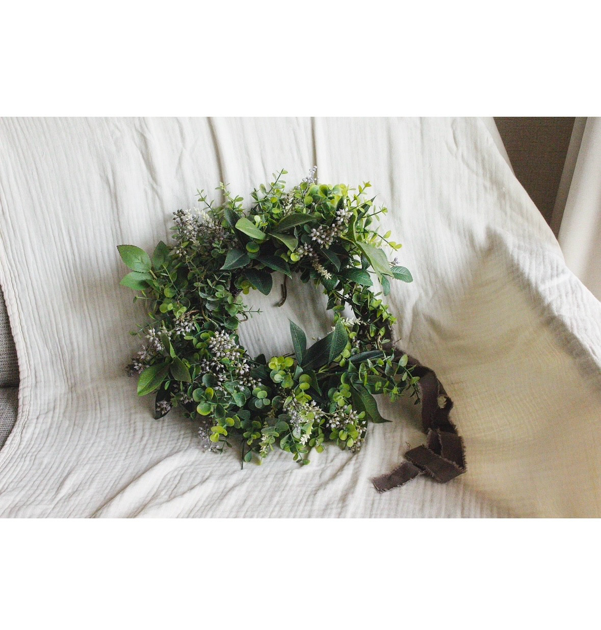 ■ユーカリハーフリース　■スワッグ ■造花　◾️リース　◾️ネイティブ　シャビー　ドアリース