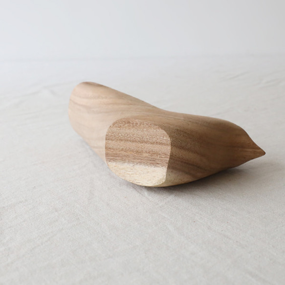 ⁂最終／クリスマスＳＡＬＥ　Sサイズ　天然無垢ウッド　Bird鳥トリ　小物入れ　トレイ　綿棒　爪楊枝入W79S 4枚目の画像