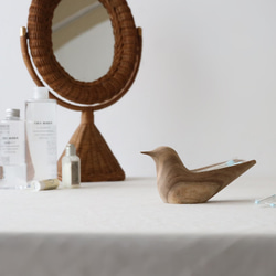 ⁂最終／クリスマスＳＡＬＥ　Sサイズ　天然無垢ウッド　Bird鳥トリ　小物入れ　トレイ　綿棒　爪楊枝入W79S 5枚目の画像