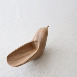 ⁂最終／クリスマスＳＡＬＥ　Sサイズ　天然無垢ウッド　Bird鳥トリ　小物入れ　トレイ　綿棒　爪楊枝入W79S 3枚目の画像