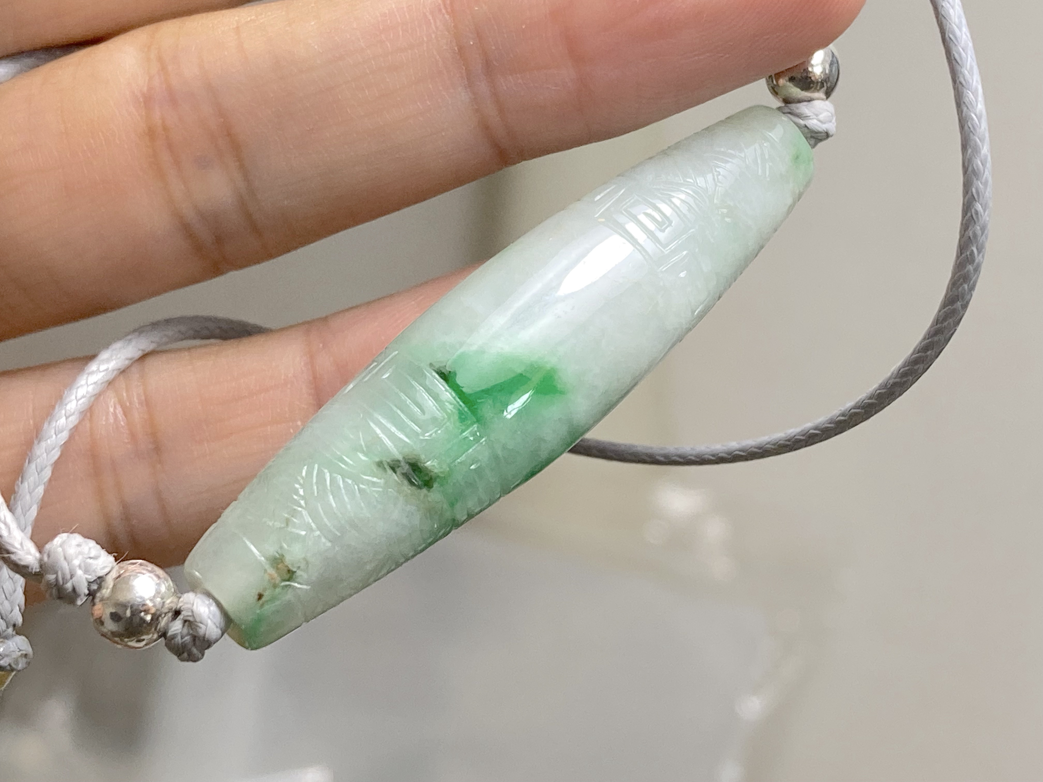 RS9-33 一点物 氷糯種 錦鯉 天珠 ペンダント 陽緑 ミャンマー産 A貨 本翡翠 ルース ネックレス