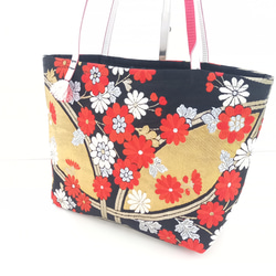 孔雀柄の帯リメイクショルダーバッグ｜キラキラ金糸 ショルダーバッグ