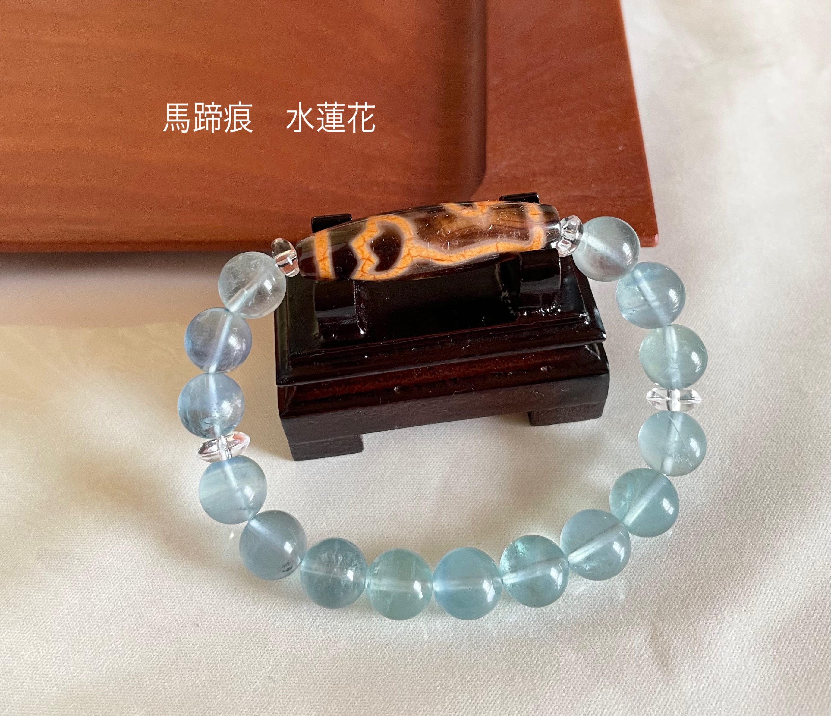 馬蹄痕水蓮花天珠・ブルーフローライト#sh048【流通量激少】