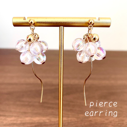 イヤカフ / ピアス / イヤリング シフォンフラワー 水滴 ちゅるん