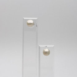 小粒バロックパールのピアス/イヤリング 5mm 6mm 真珠 スタッド チタン SV925 ノンホール 4枚目の画像