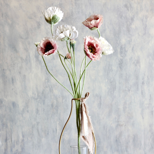 グレイッシュピンクホワイトポピー】｜アーティフィシャル
