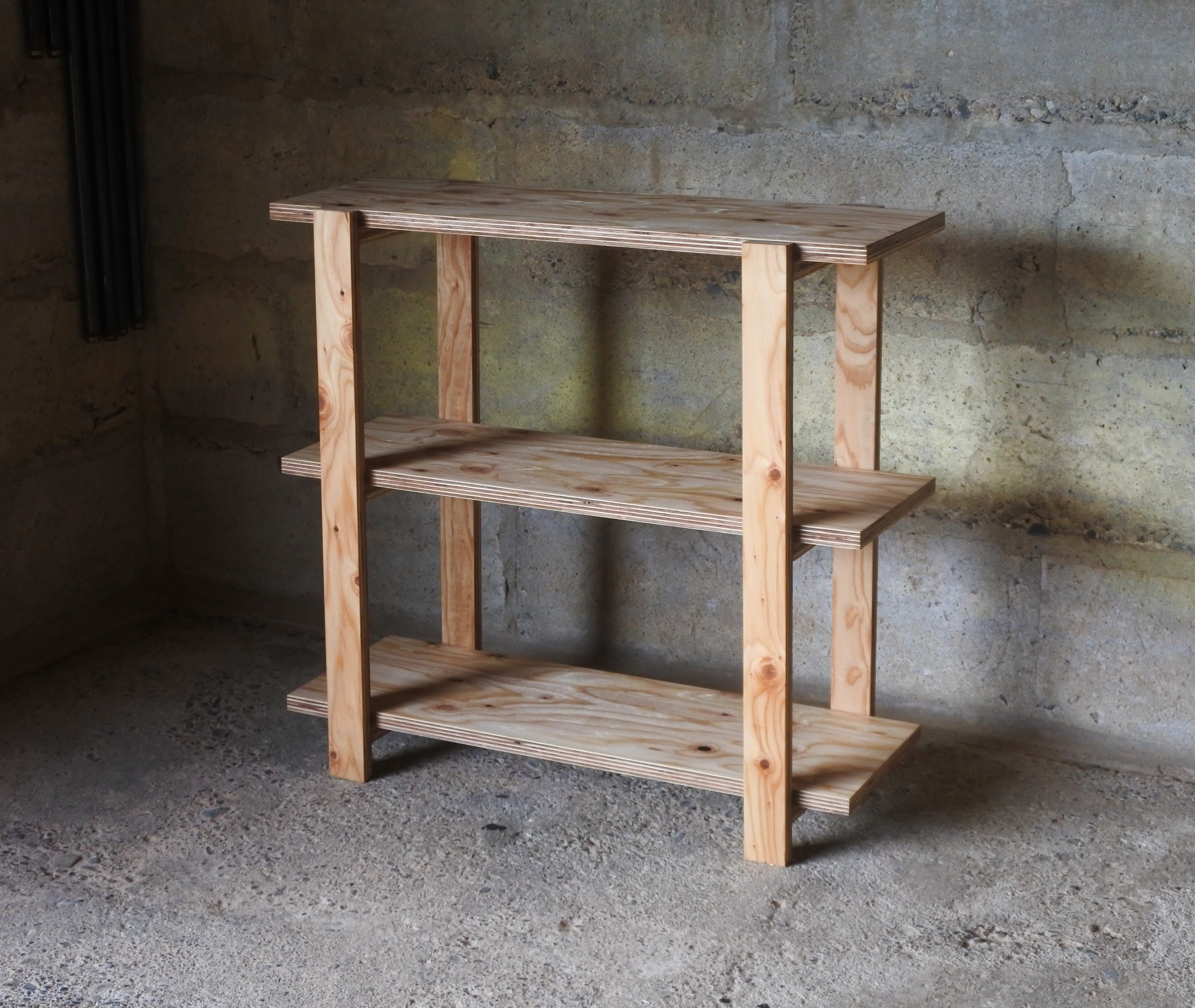 ラーチ材のシェルフ　　キッチンワゴン【サイズオーダーご相談ください】