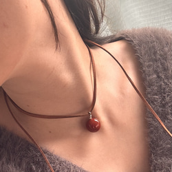 赤瑪瑙♡革紐ネックレス ネックレス・ペンダント ventus 通販