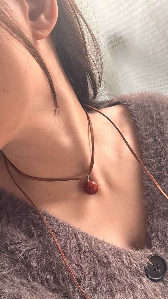 赤瑪瑙♡革紐ネックレス ネックレス・ペンダント ventus 通販 18823317