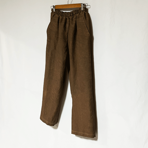柿渋染め男女共用ワイドパンツ25002