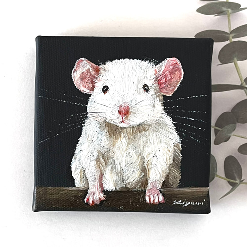 油絵　ネズミ ねずみ 【油絵】 絵画 Atelier kiyomi 通販 18823574｜Creema(クリーマ)