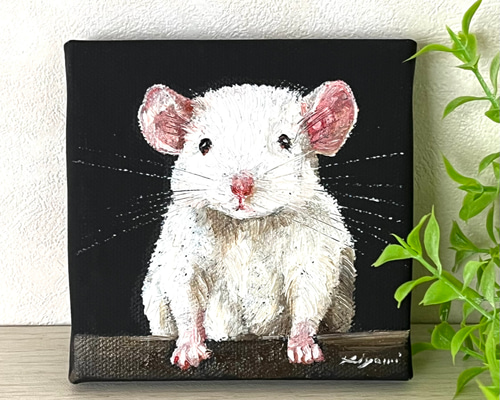 油絵　ネズミ4 efbafe8248b90a1bb33c416cb26ab9