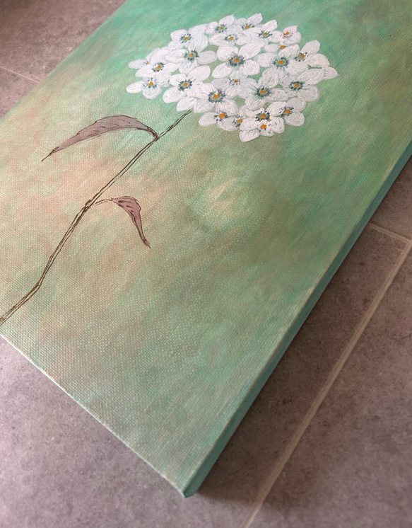 キャンバス　アート　原画　「紫陽花」 3枚目の画像