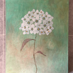 キャンバス　アート　原画　「紫陽花」 1枚目の画像