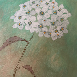 キャンバス　アート　原画　「紫陽花」 6枚目の画像