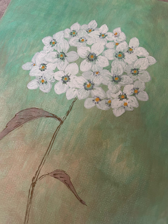 キャンバス　アート　原画　「紫陽花」 6枚目の画像