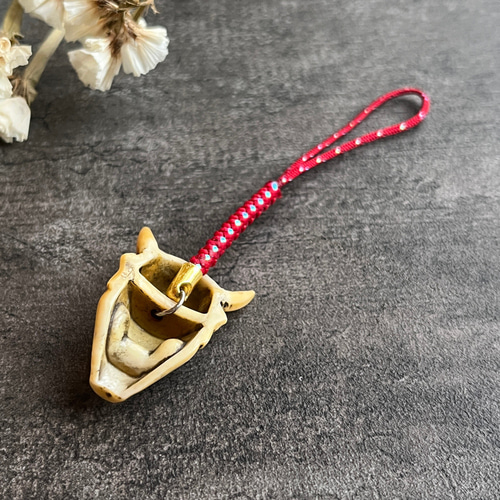天然素材　般若両面彫刻　根付　提物　ストラップ Netsuke All Items ｜SAGEMONOYA
