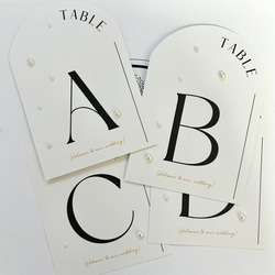 1枚90円】パール 結婚式テーブルナンバー アーチ型 アルファベット