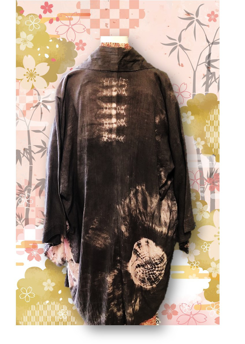 浪漫　しぼり染め しわ加工綿羽織