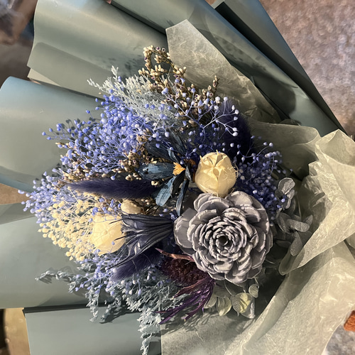 ドライフラワー 花束 ラッピングも可愛い♪ プレゼントに最適❁色味