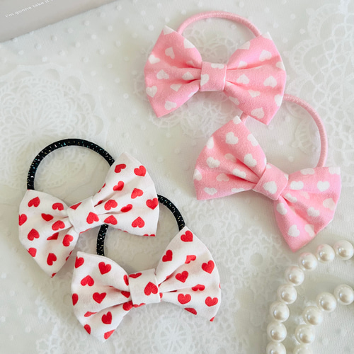 ハッピーバレンタイン♡ハートデザイン♡ベビーヘアクリップヘアゴム