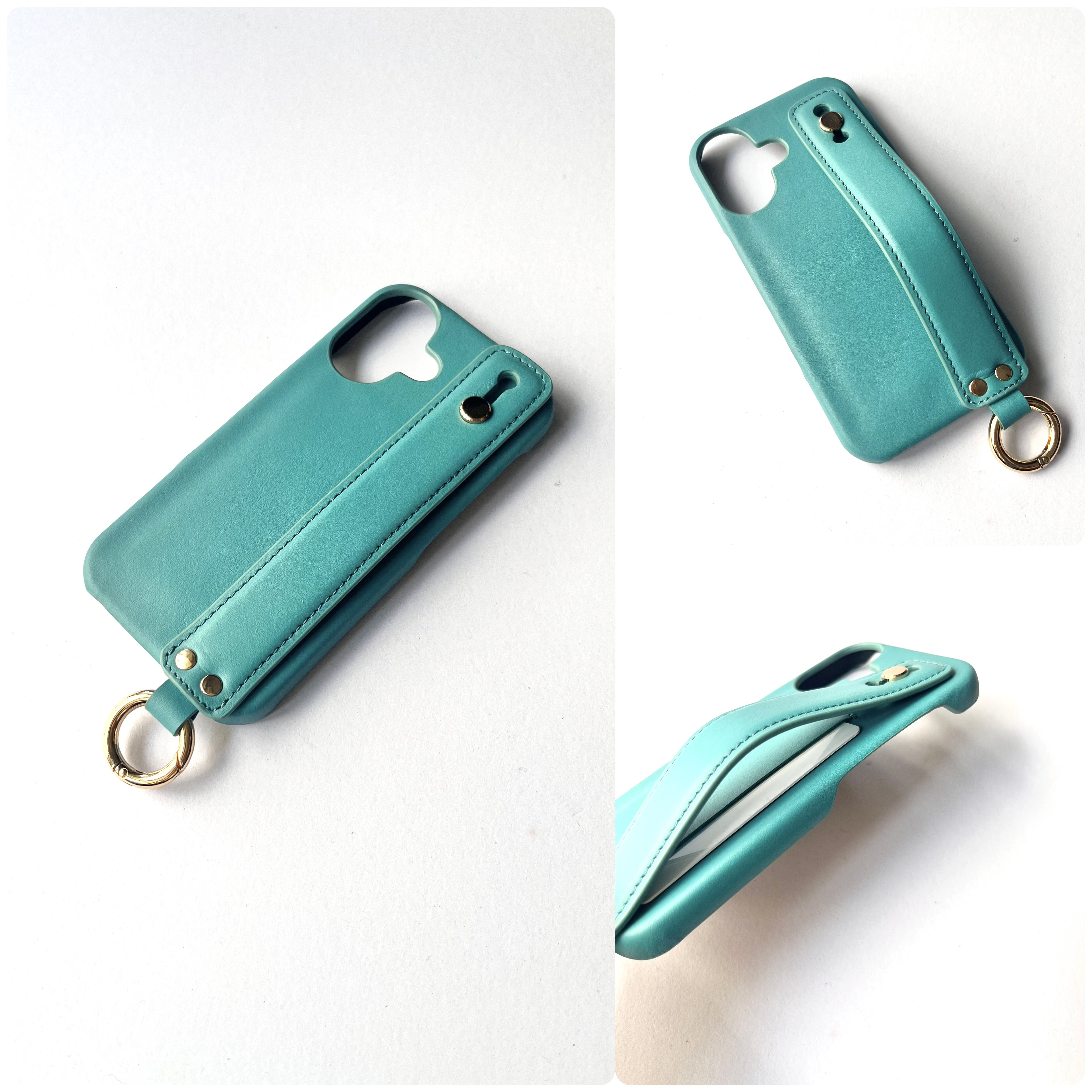 本革　名入れ可　隠しポケット付き　　ハンドベルト付き　革　カード収納