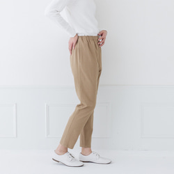 一年中履けるパンツ 綿麻ストレッチ ゆとりシルエット レギパン M/Lサイズ展開 12枚目の画像