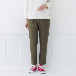 一年中履けるパンツ 綿麻ストレッチ ゆとりシルエット レギパン M/Lサイズ展開 1枚目の画像