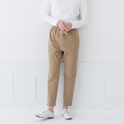 一年中履けるパンツ 綿麻ストレッチ ゆとりシルエット レギパン M/Lサイズ展開 9枚目の画像