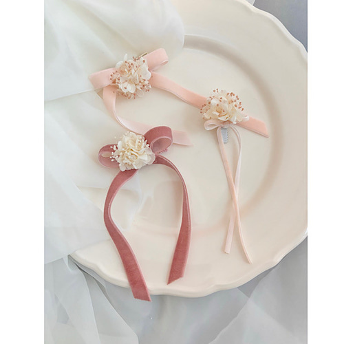 リボンフラワークリップ ヘアピン tremiere 通販 18824631｜Creema