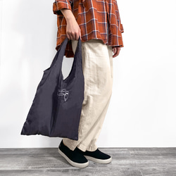 新色【ECO Buddy Bag】エコバッグ入りキーホルダー「ブラック」　バッグチャーム　撥水 4枚目の画像