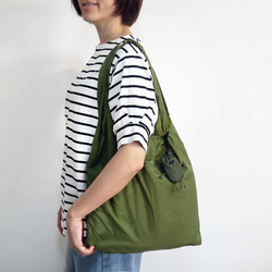 新色【ECO Buddy Bag】エコバッグ入りキーホルダー「ブラック」　バッグチャーム　撥水 7枚目の画像