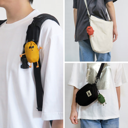 新色【ECO Buddy Bag】エコバッグ入りキーホルダー「ブラック」　バッグチャーム　撥水 8枚目の画像