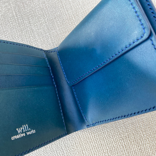 二つ折りミドルウォレット 【イタリアンレザー（ブルガロ）】 二つ折り