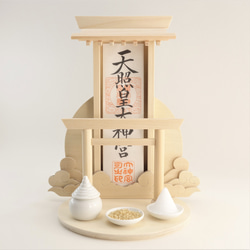 神棚《太陽》神具３点セット　壁掛け可　　　神棚　御札立て　鳥居　 2枚目の画像