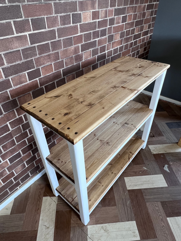 在庫あり　即納　hotaru キャビネット　棚　キッチン　カントリー　店舗　作業台　天然木　無垢材　オーダー可　収納棚　 5枚目の画像