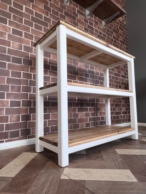 在庫あり　即納　hotaru キャビネット　棚　キッチン　カントリー　店舗　作業台　天然木　無垢材　オーダー可　収納棚　 8枚目の画像