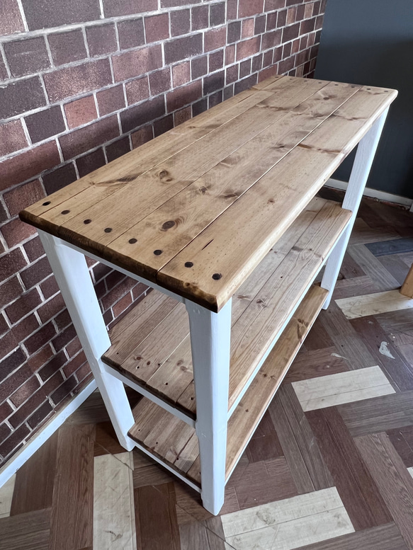 在庫あり　即納　hotaru キャビネット　棚　キッチン　カントリー　店舗　作業台　天然木　無垢材　オーダー可　収納棚　 4枚目の画像