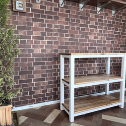 在庫あり　即納　hotaru キャビネット　棚　キッチン　カントリー　店舗　作業台　天然木　無垢材　オーダー可　収納棚　 3枚目の画像