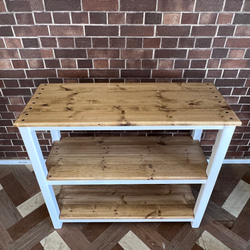 在庫あり　即納　hotaru キャビネット　棚　キッチン　カントリー　店舗　作業台　天然木　無垢材　オーダー可　収納棚　 7枚目の画像